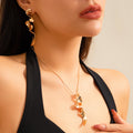 Cold Wind Geometric Twist Design Necklace Spiral Liquid Metal Necklace