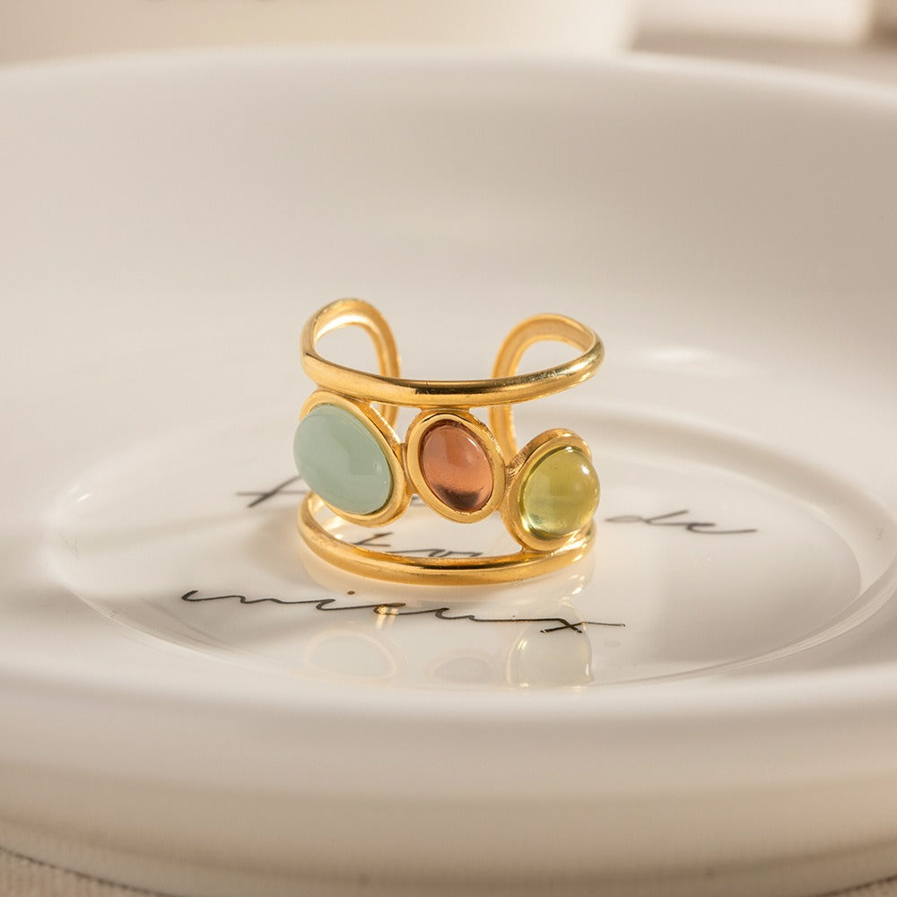 French palace style niche retro stainless steel adjustable ring accessories