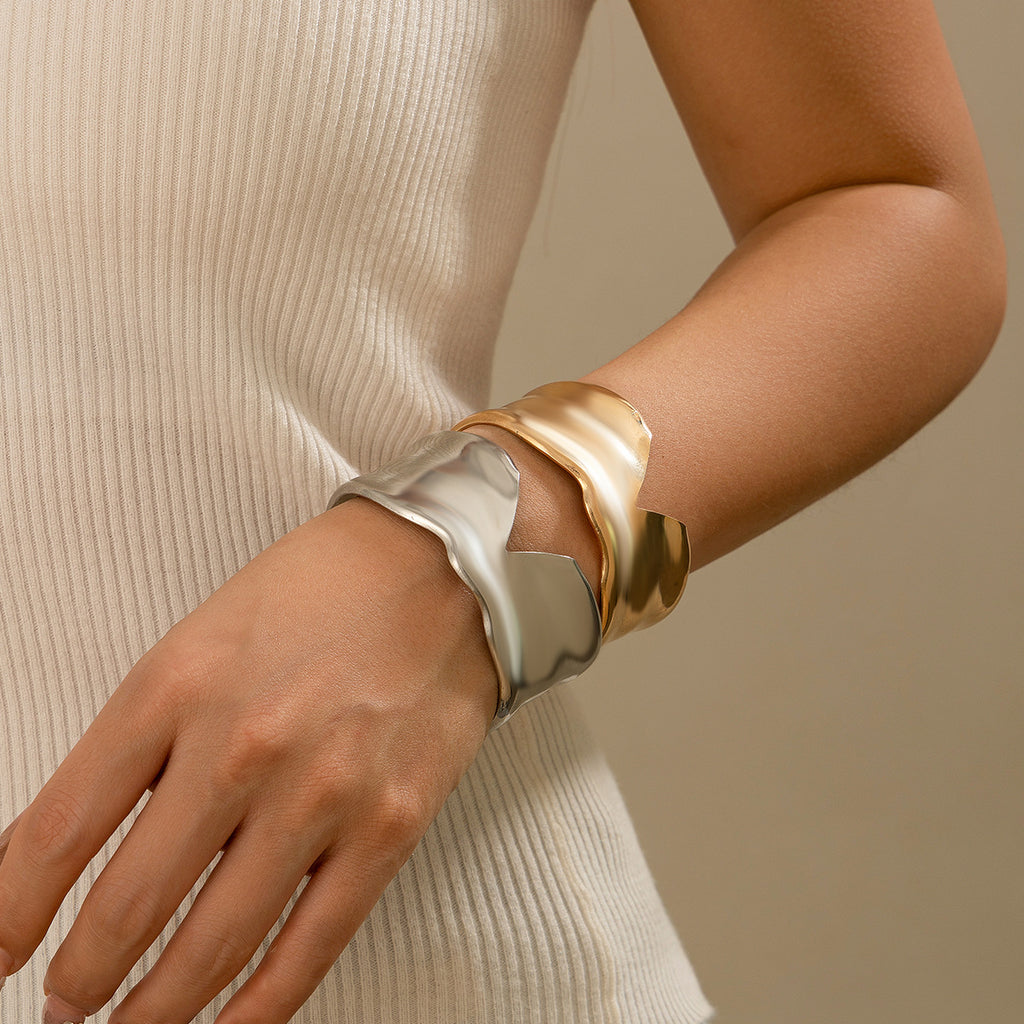 Metal style temperament niche versatile bracelet Bracelet irregular opening bracelet