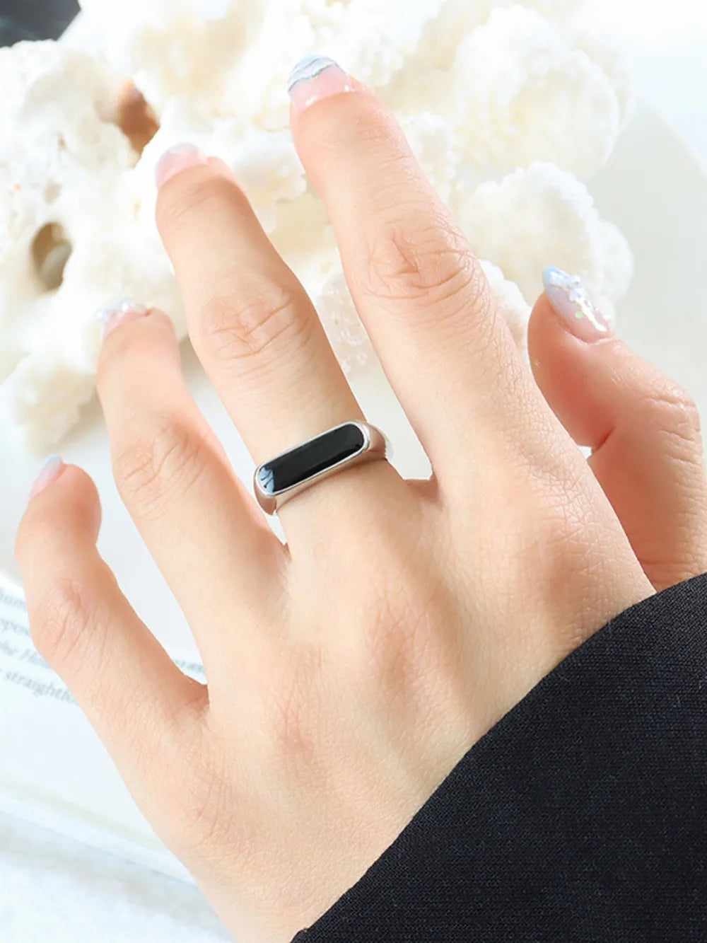 French fashion exaggerated geometric weight glazed element ring