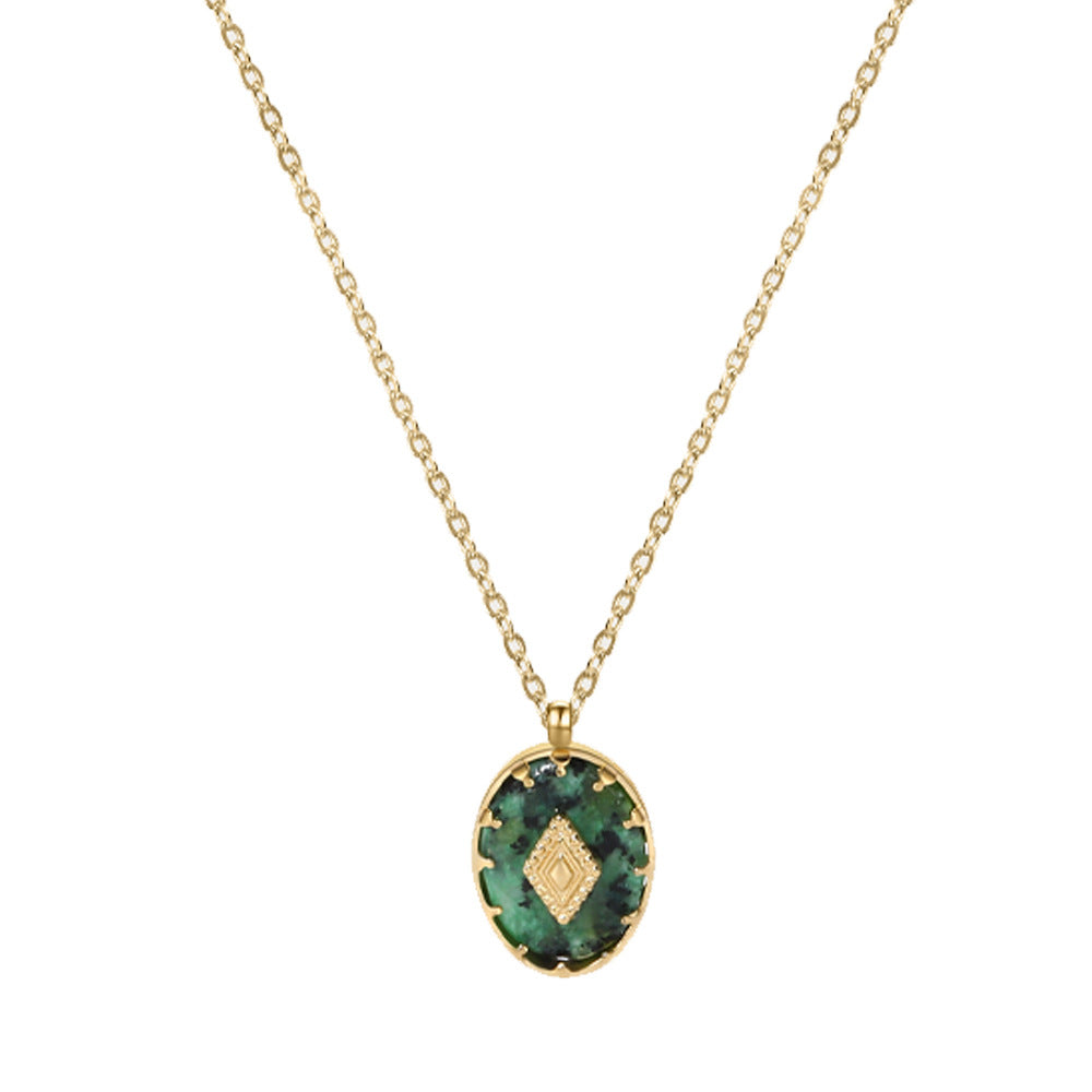 European and American square necklace niche high-end retro collarbone chain necklace accessories for women