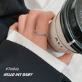 Personality Retro Wave Open Ring s925 Sterling Silver Korean Trendy Temperament V-Shaped Ring Jewelry Index Finger Ring Female