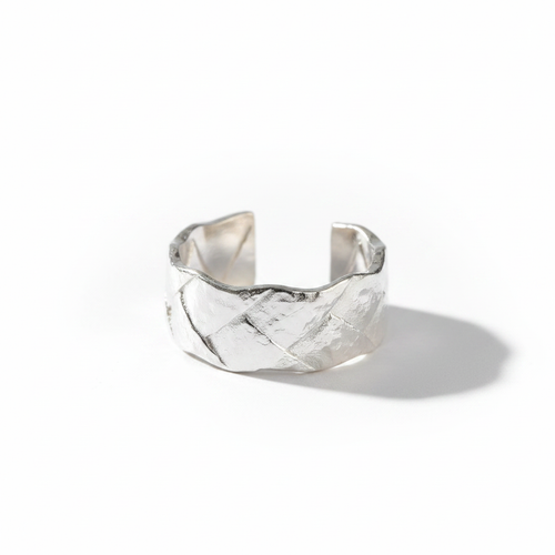 Anel Bague Froissé — prata