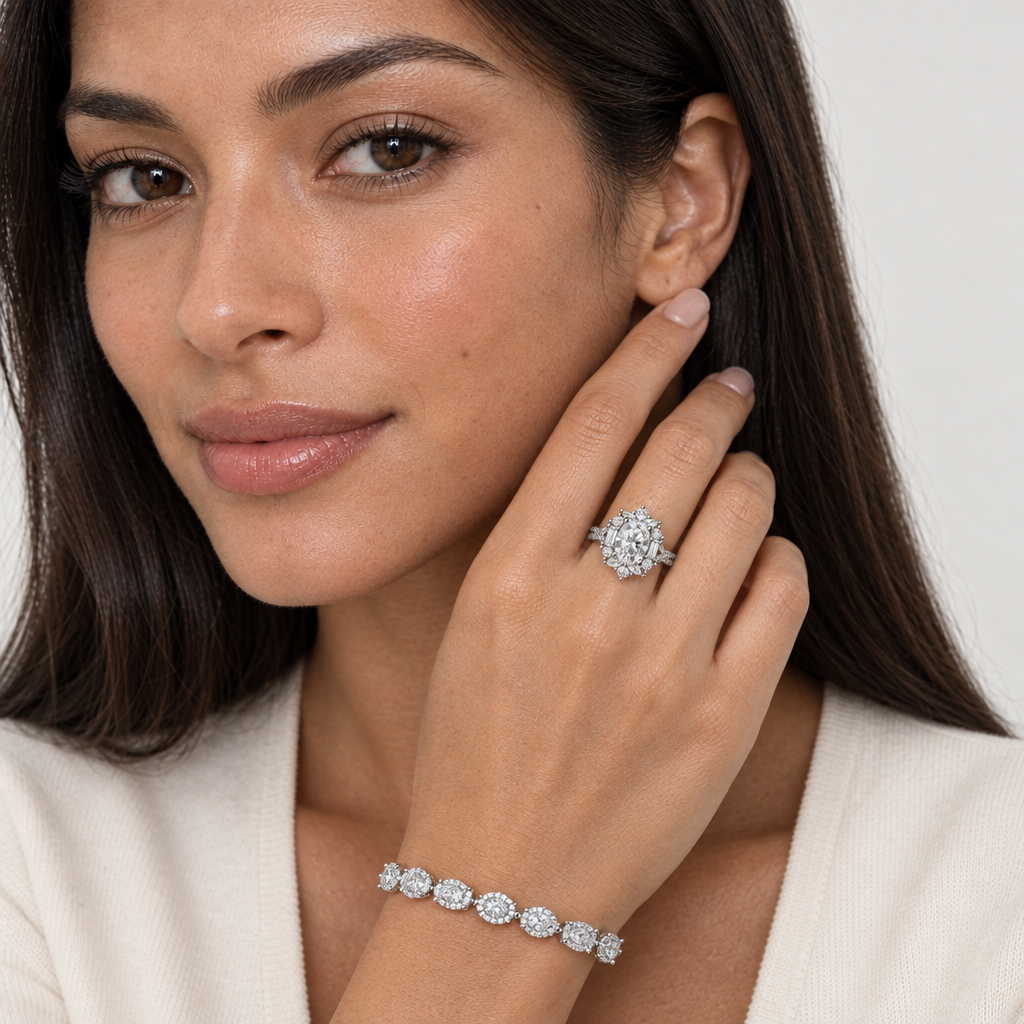 Anel combinado com a Pulseira Éclat Raffiné