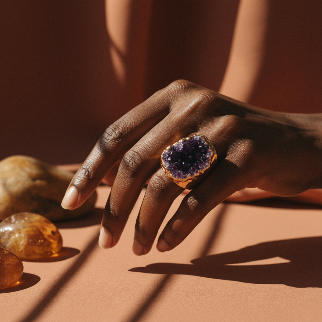 Anel Druzy — modelo negra