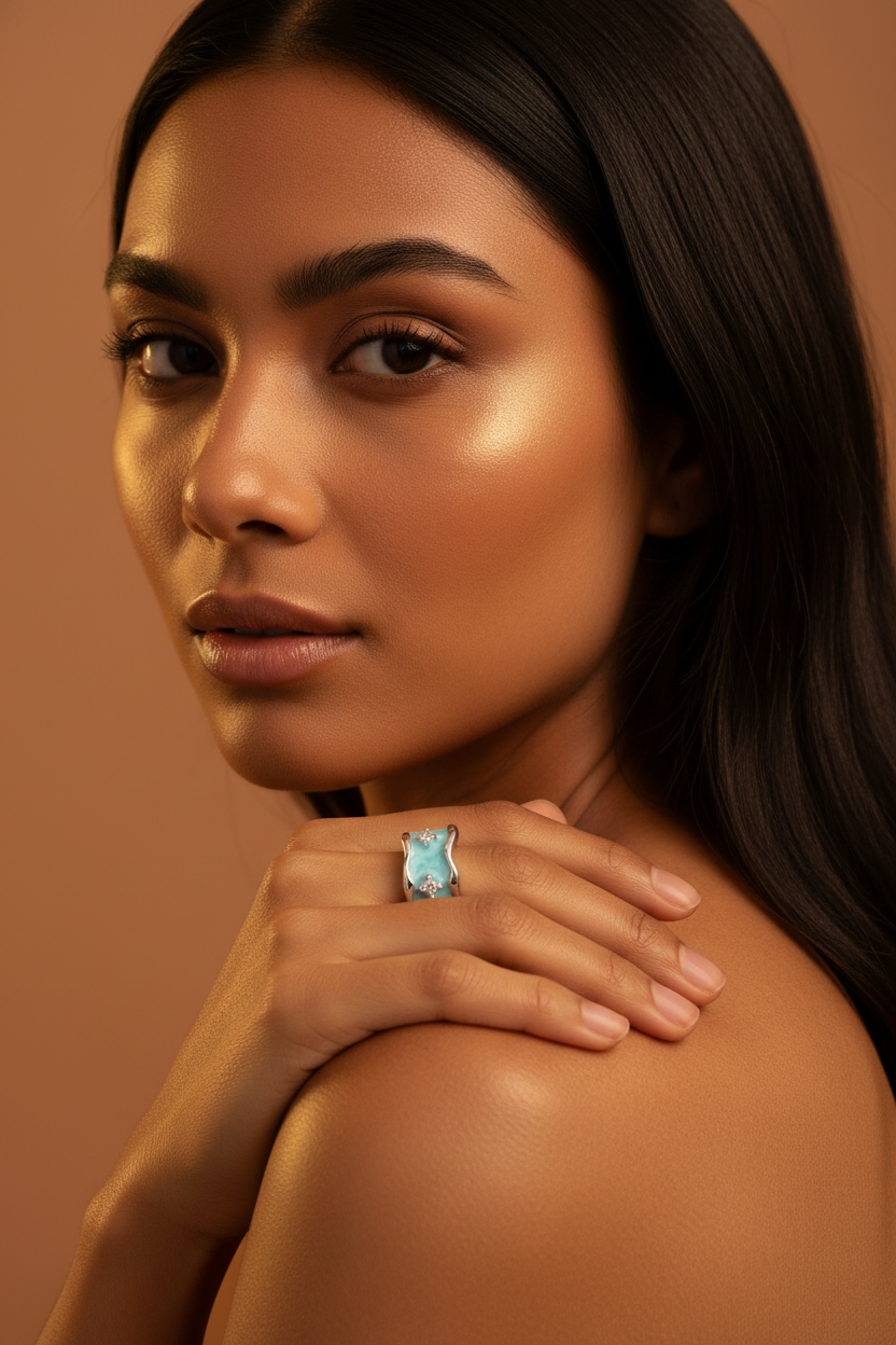 Anel Esmalte Aqua — modelo 1 anel