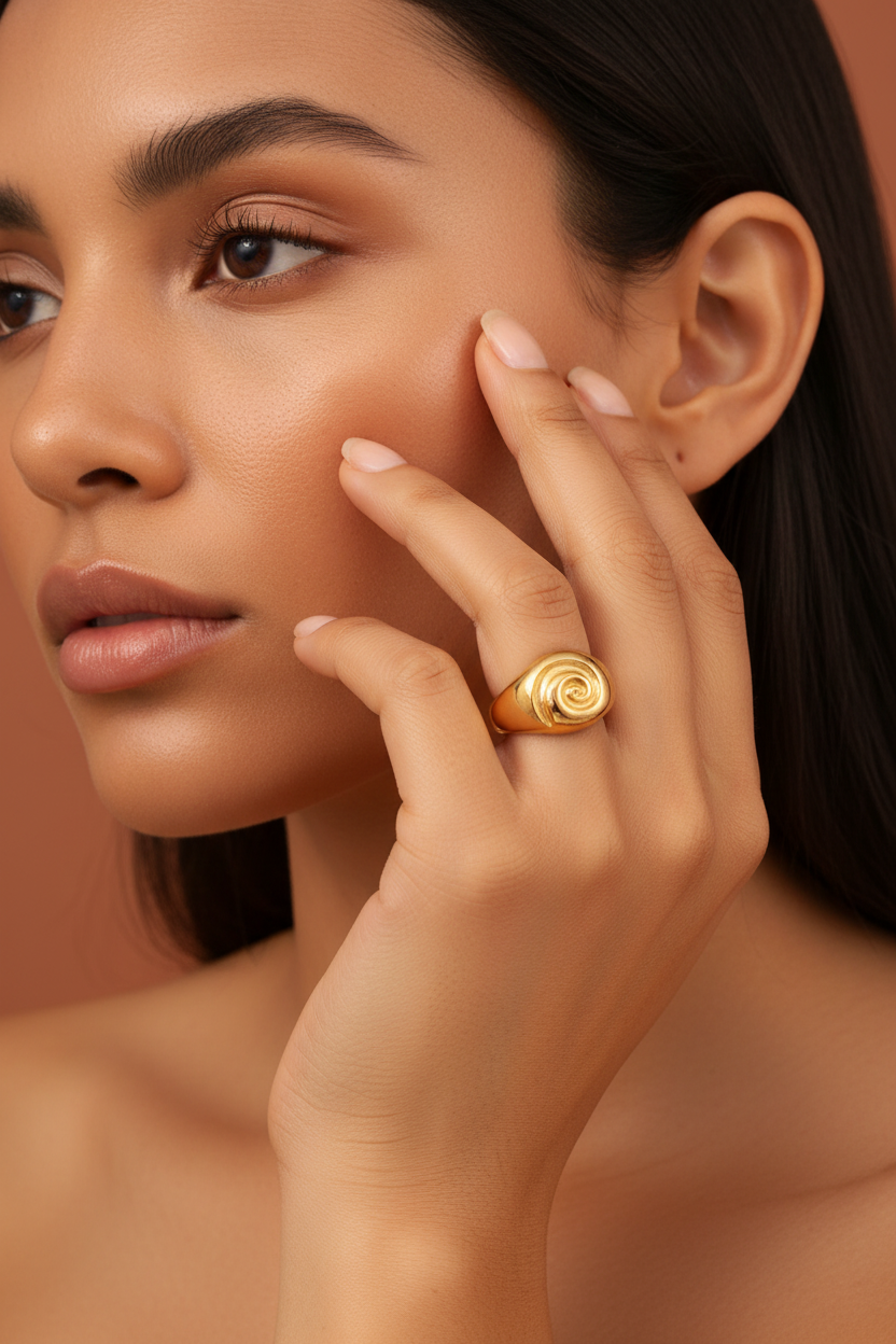 Anel Espiral Gold — modelo
