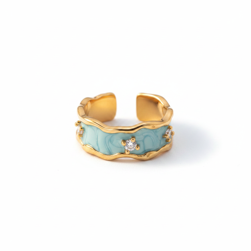 Anel Maré Fria — dourado individual