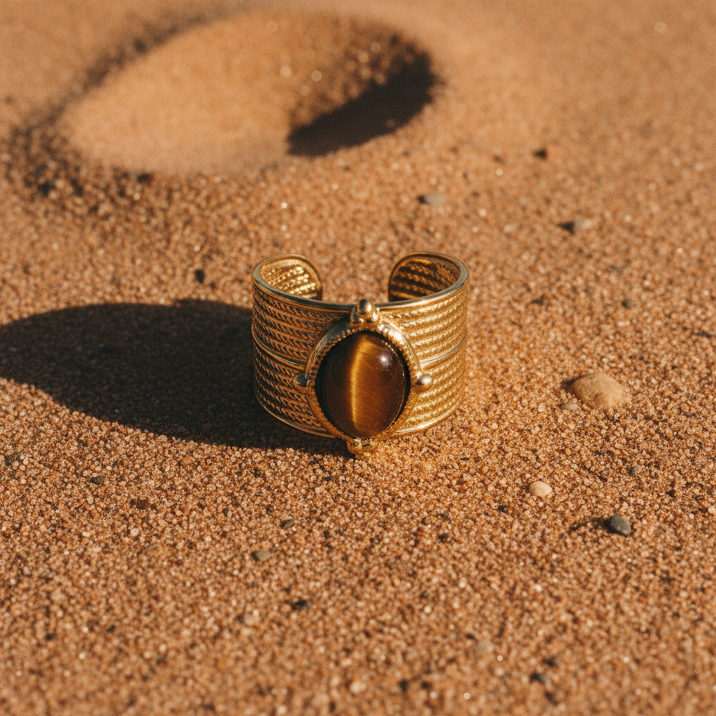 Anel Olho de Tigre — terracota