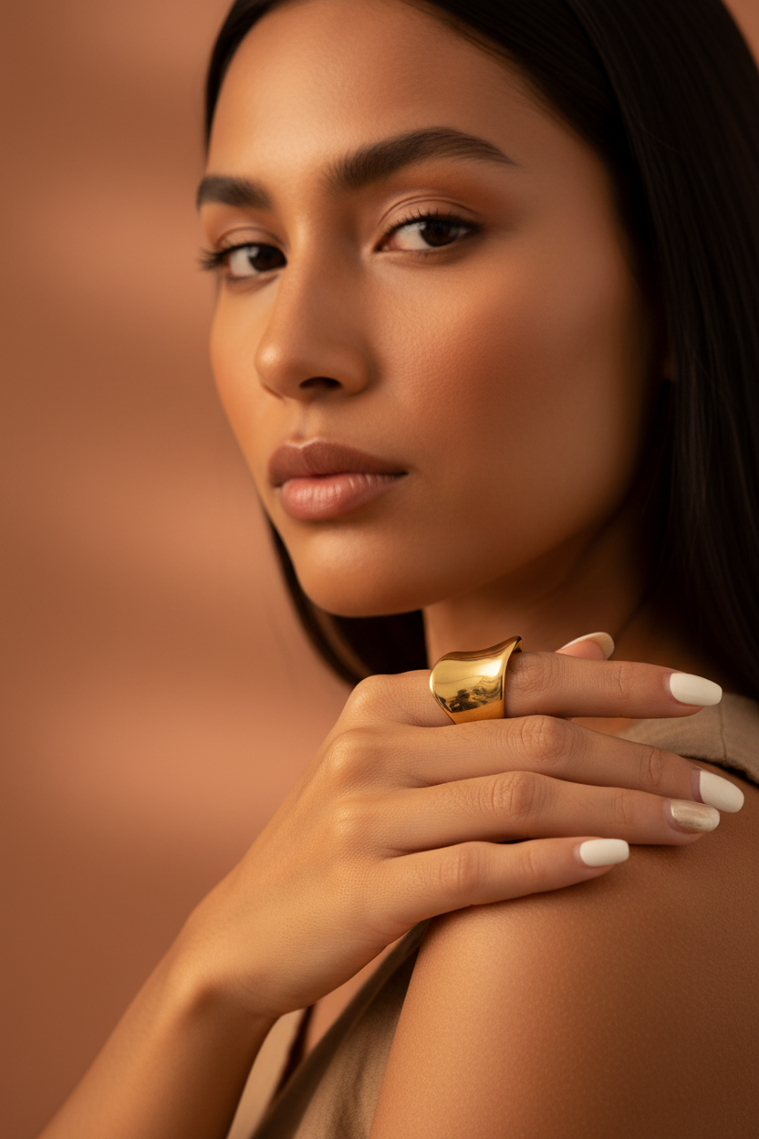 Anel Orgânico Gold — modelo