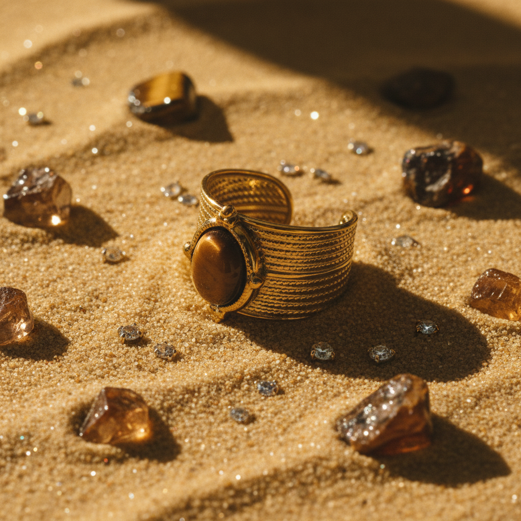 Anel Regard Doré — diamantes, tons gold