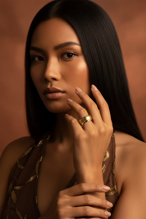 Anel Tungsténio Gold — modelo