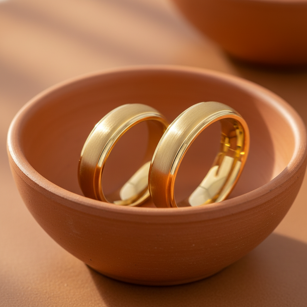 Anel Tungsténio Gold — taça