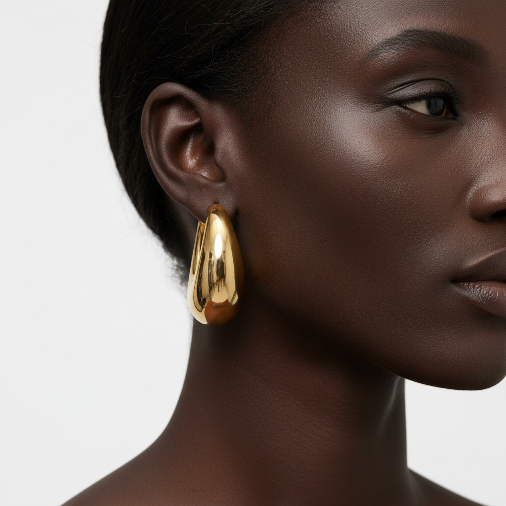 Argolas Chunky Dourado — modelo
