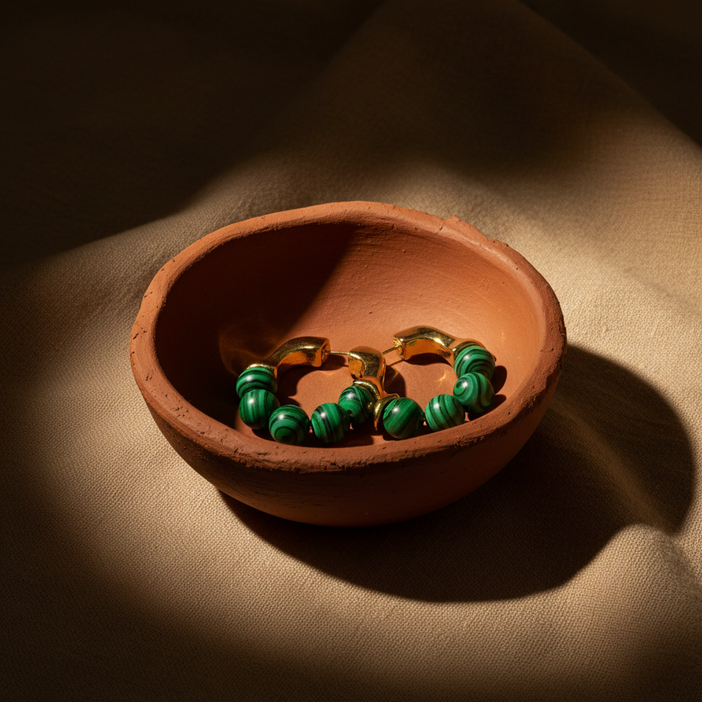 Argolas Malaquite — Taça Linen
