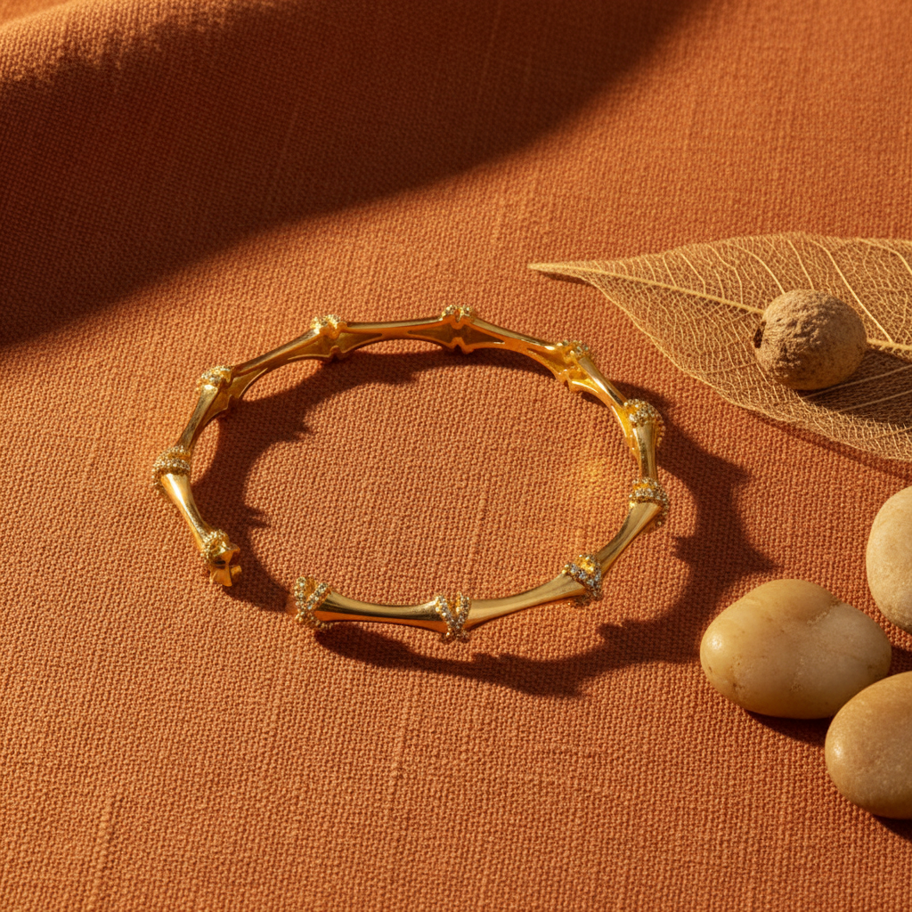 Bangle Esqueleto Dourado — terracota