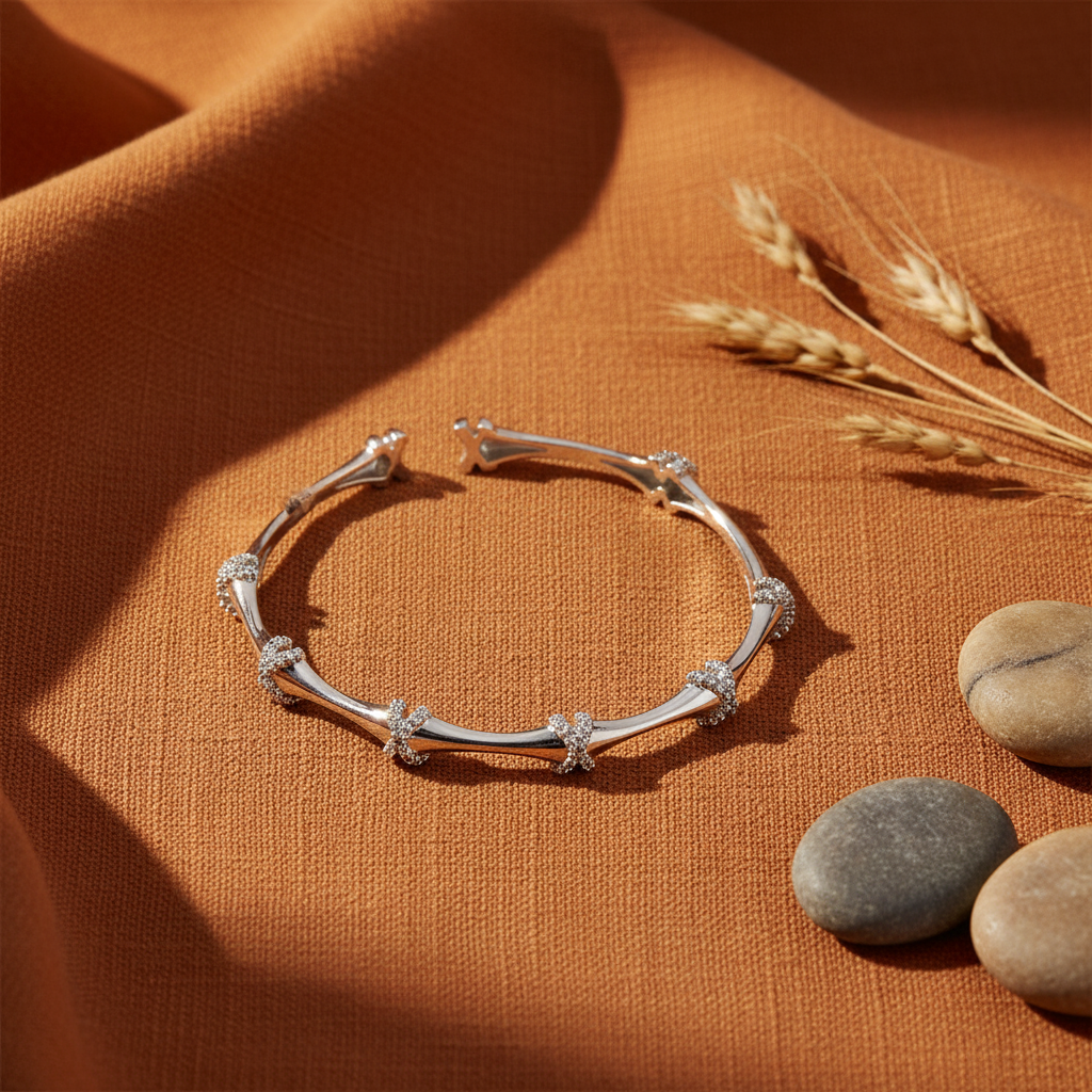 Bangle Esqueleto Prateado — terracota