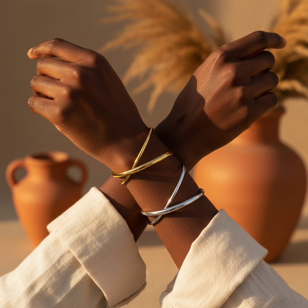 Bracelete Duo — Dourado e Prateado Corrigido
