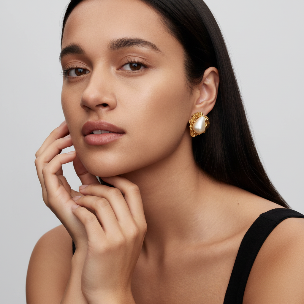 Brinco Écaille Dorée nácar — modelo