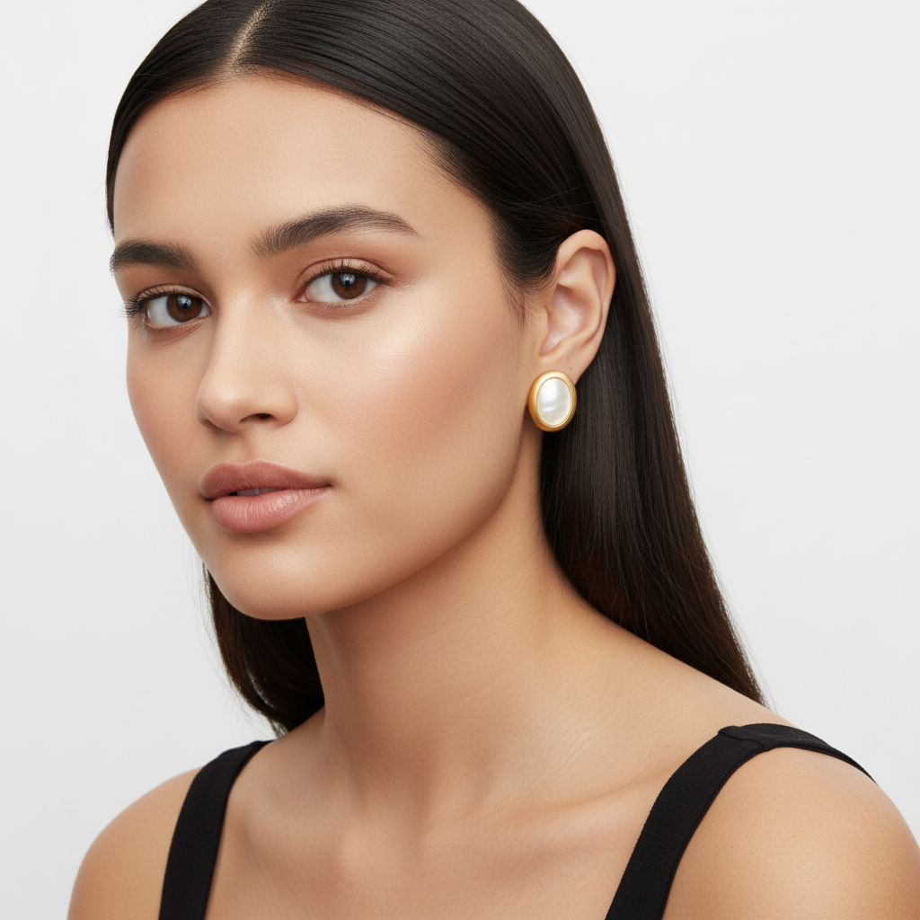 Brincos Bruma Beige — modelo