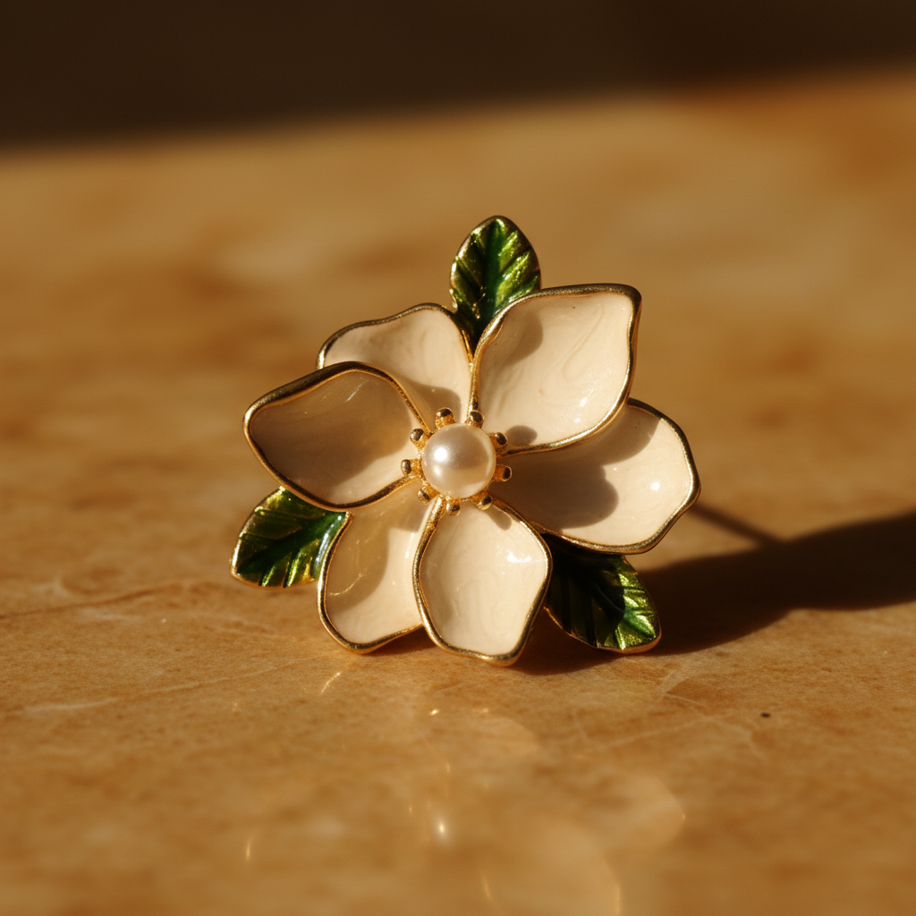 Brincos Flor Branco — Macro Detalhe