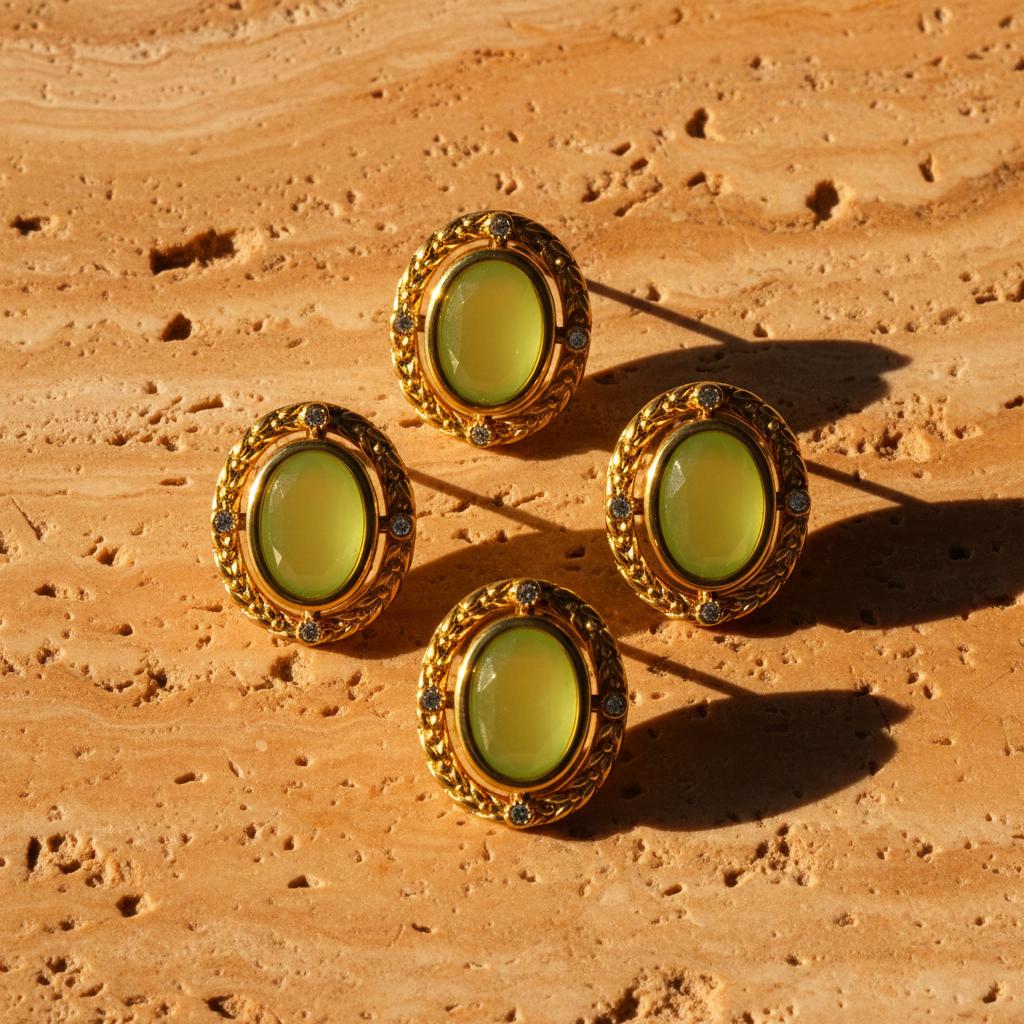 Brincos Jade — Dois Pares Travertine