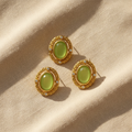 Brincos Jade — Linho Natural