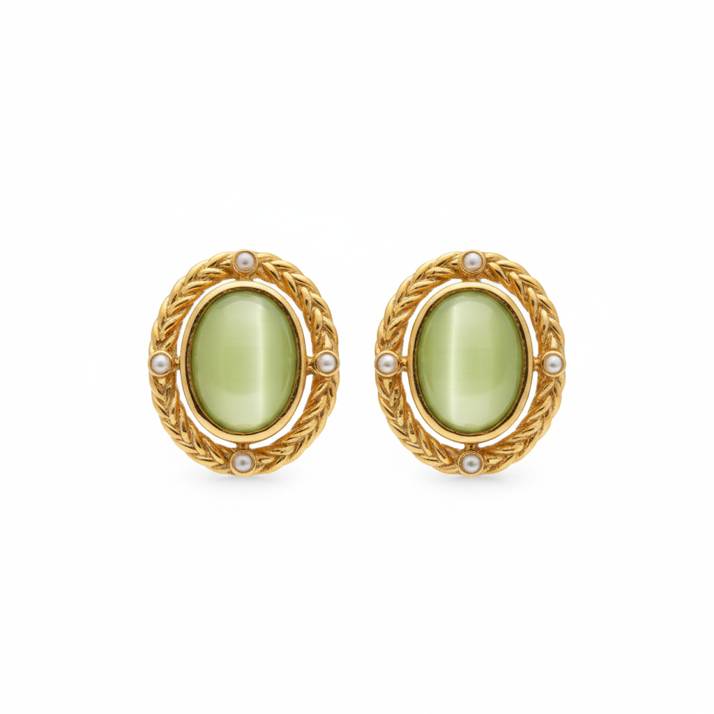 Brincos Jade Royale — flat-lay