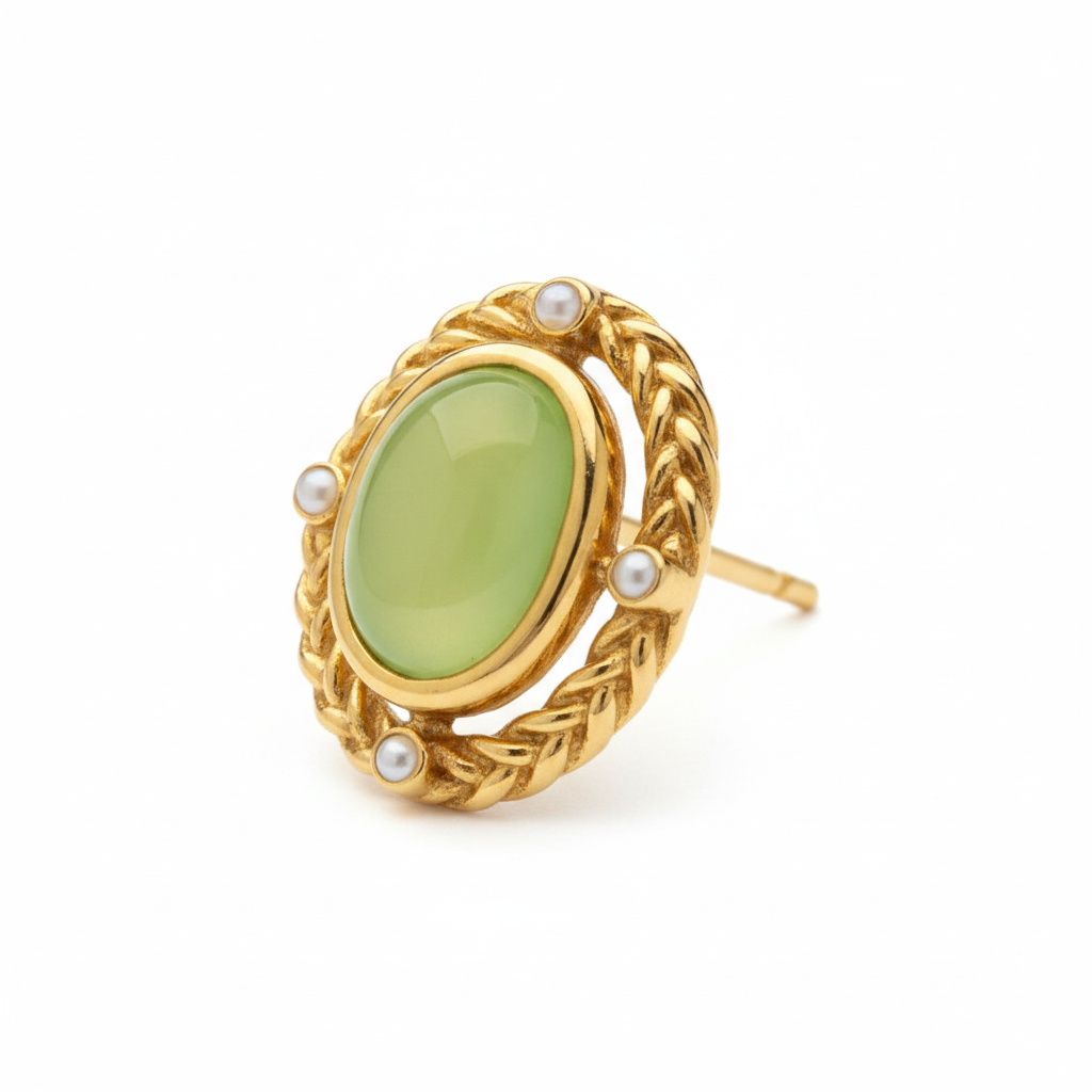 Brincos Jade Royale — macro