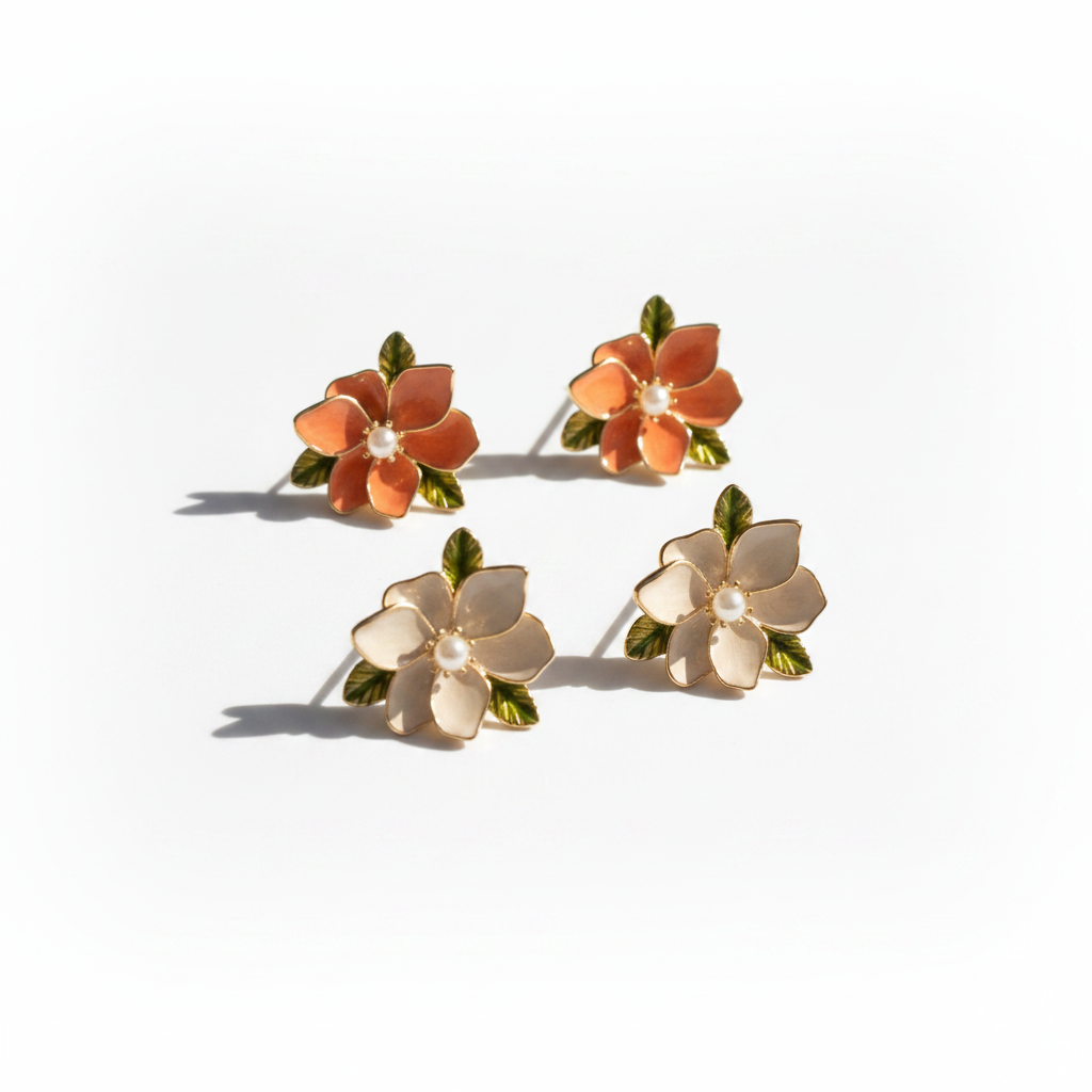 Brincos Pétale — flat-lay
