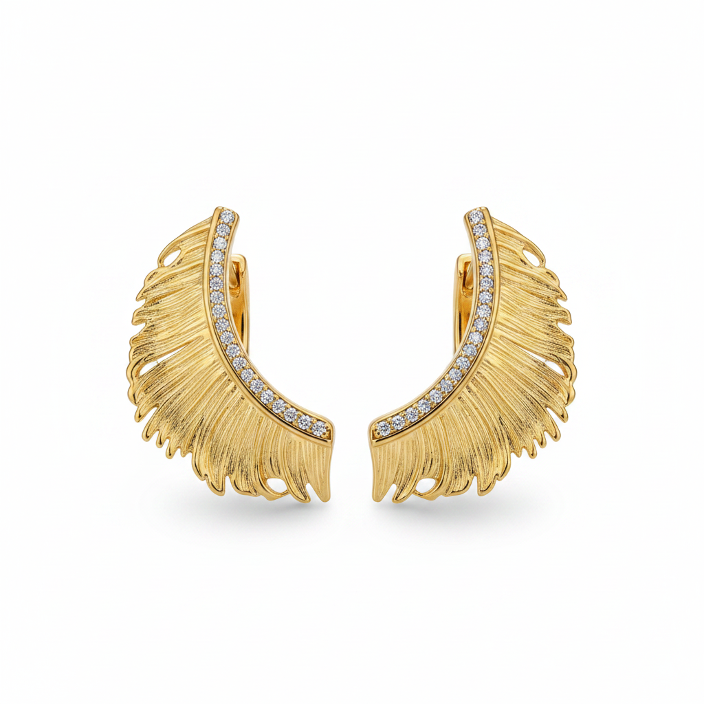 Brincos Plume — branco 3