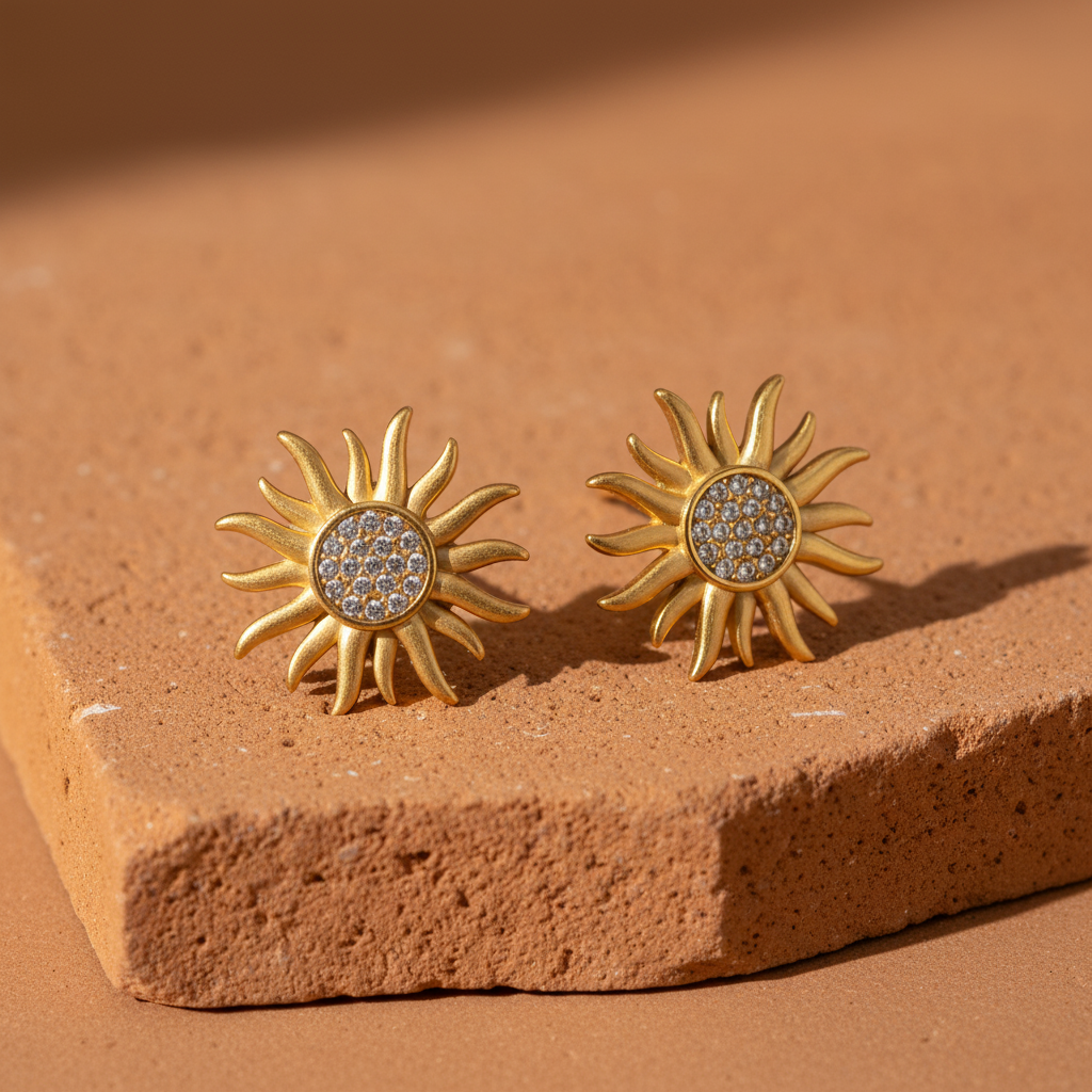 Brincos Sol — Realista Terracota