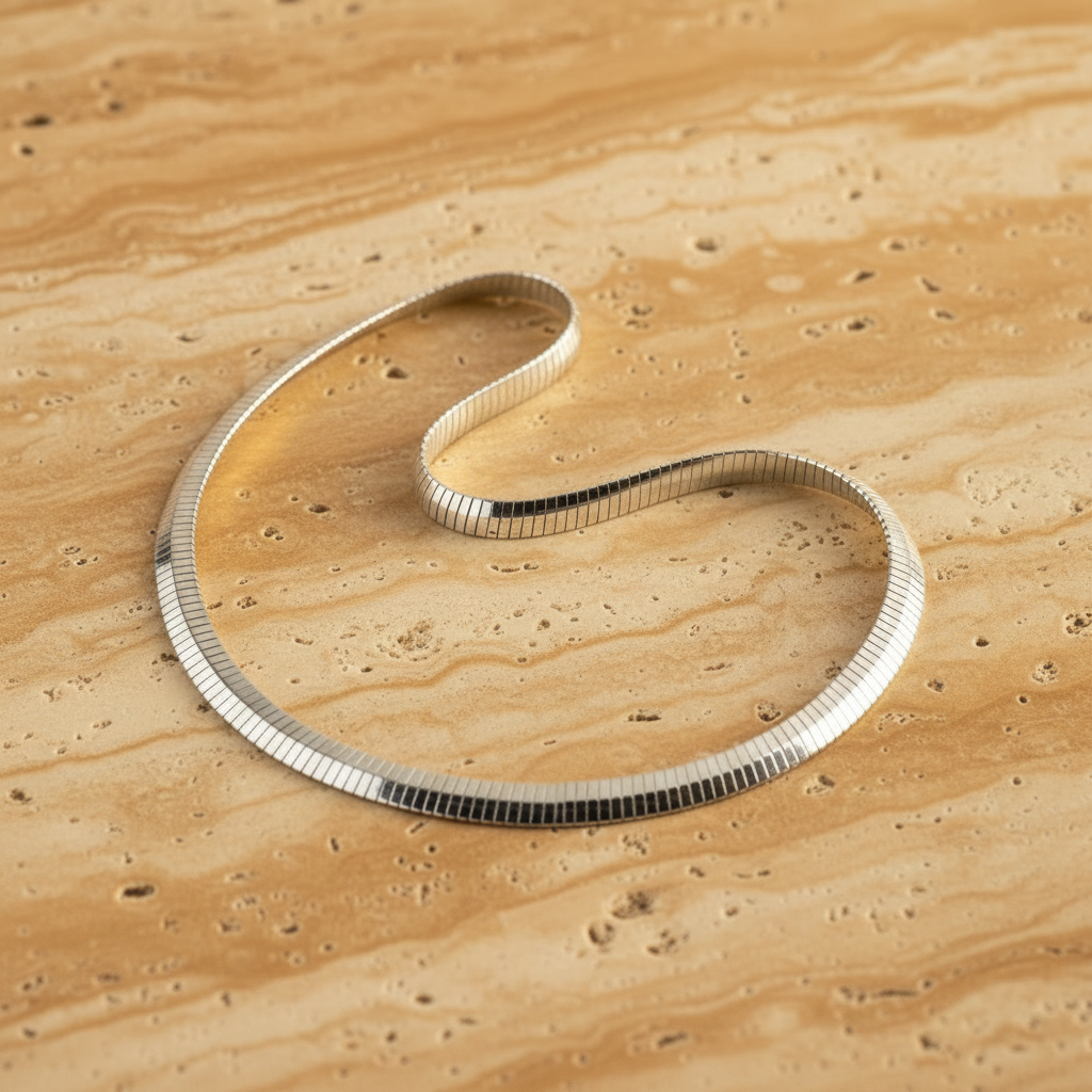 Choker Snake Prateado — Pedra Âmbar