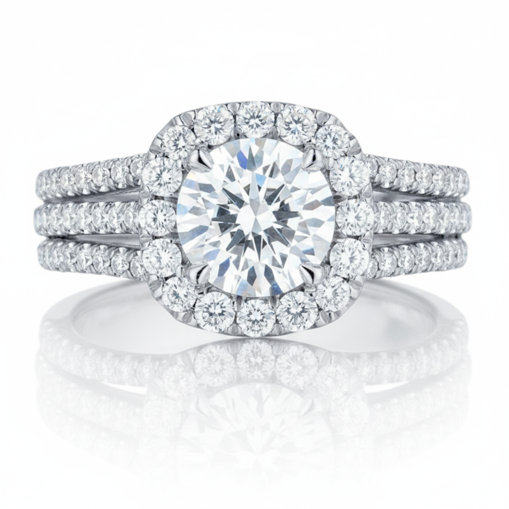 Close-up anel de diamante