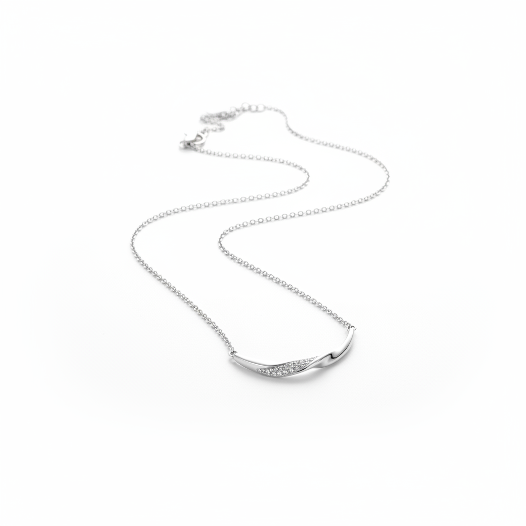 Colar Arco flat lay prata