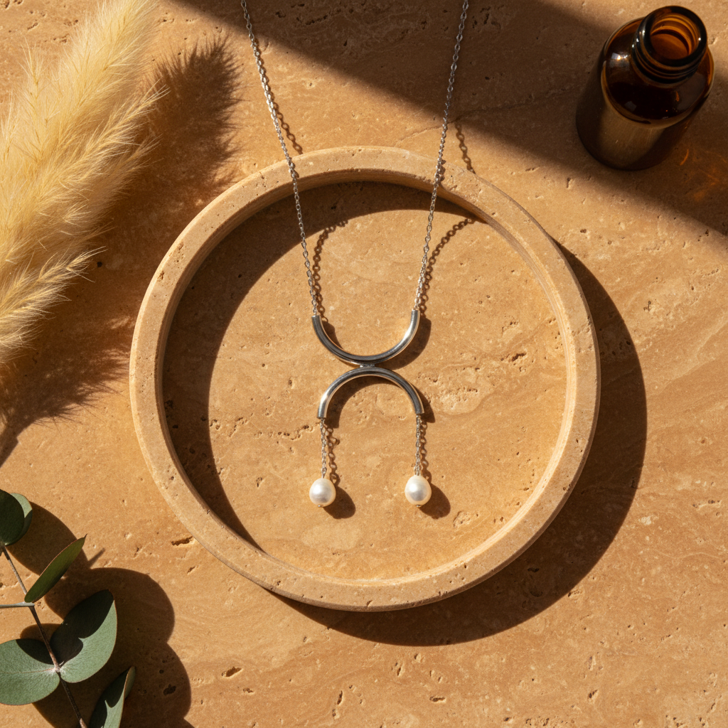 Colar Arcos X — Prata Travertine