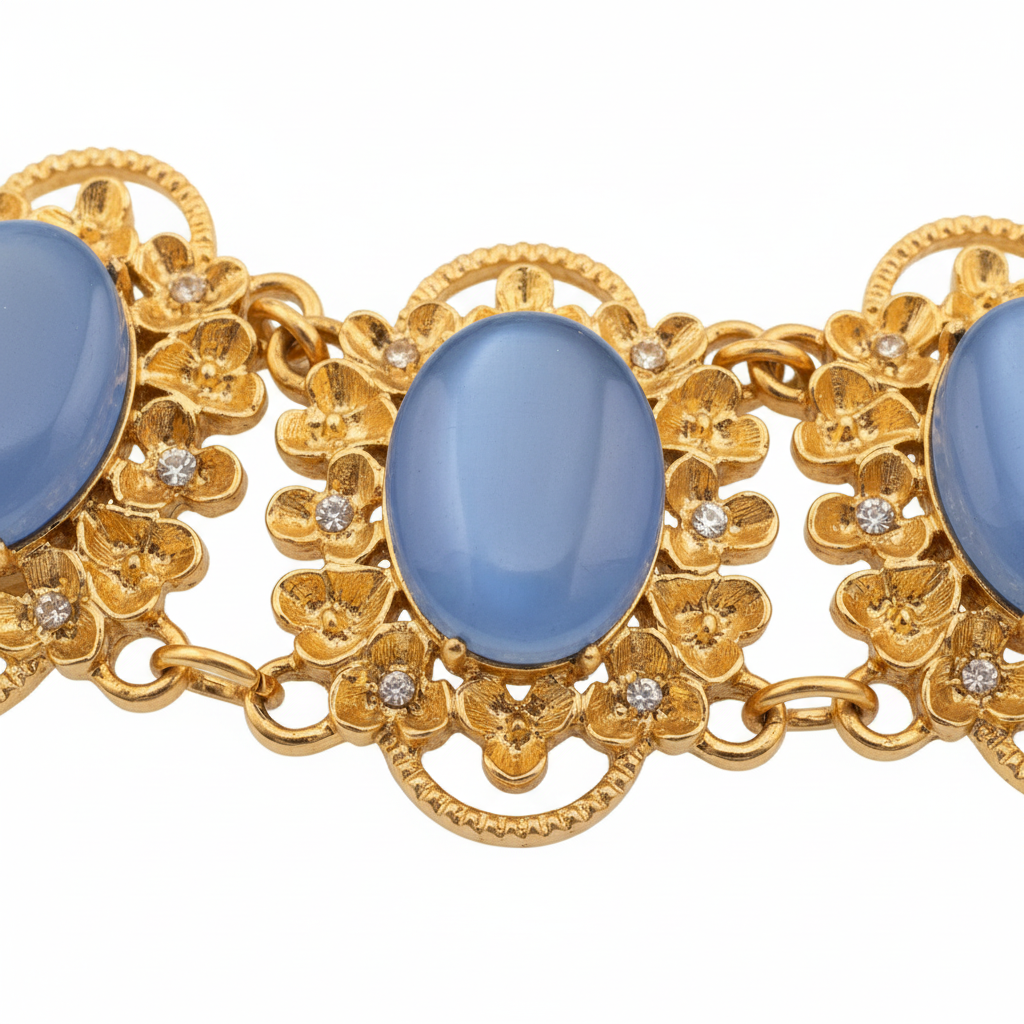 Colar Azul Vintage — close-up