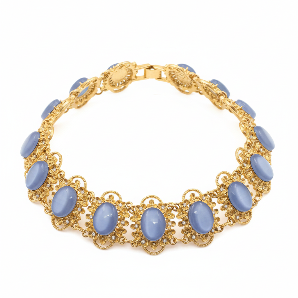 Colar Azul Vintage — fundo branco