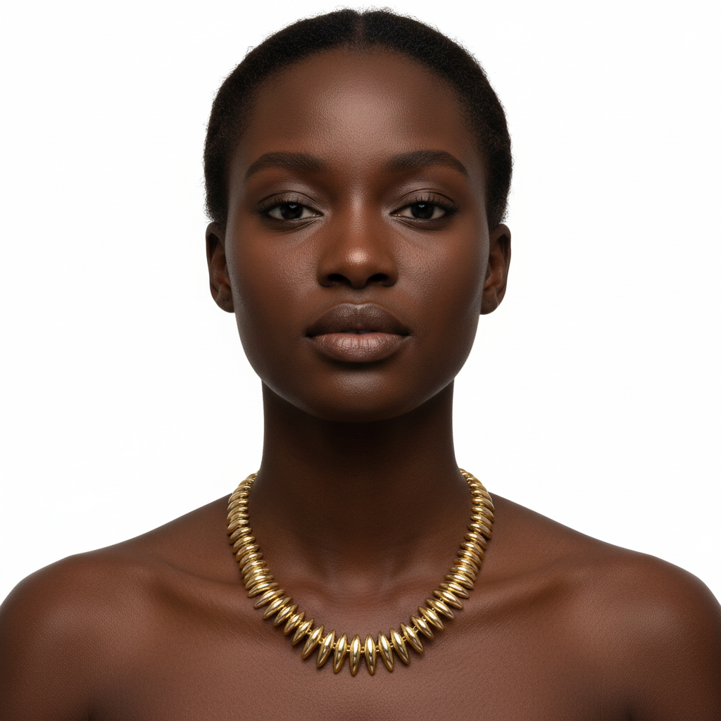 Colar Escama Dourado — modelo