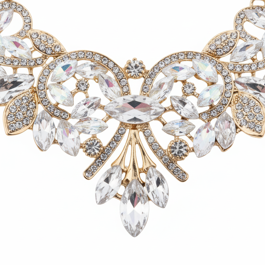 Colar Flor Branco — close-up detalhes