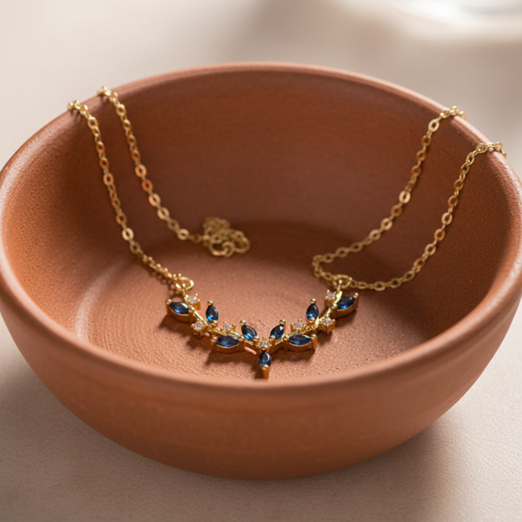 Colar Safira V — taça terracota