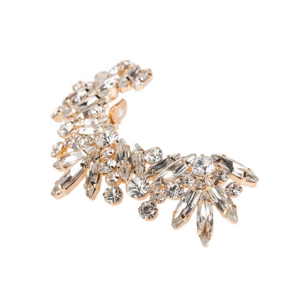 Ear Cuff Cristais Ouro