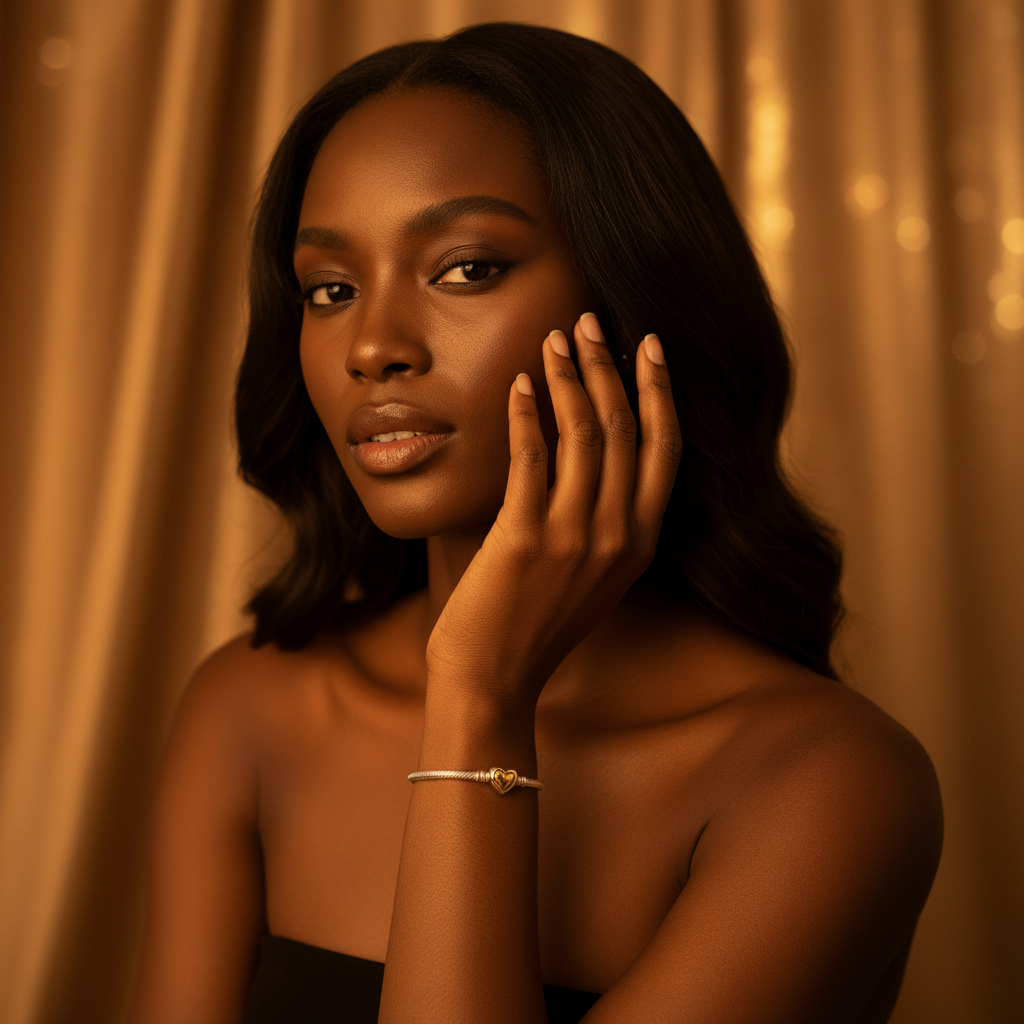 Pulseira Cœur Doré — modelo quadrado