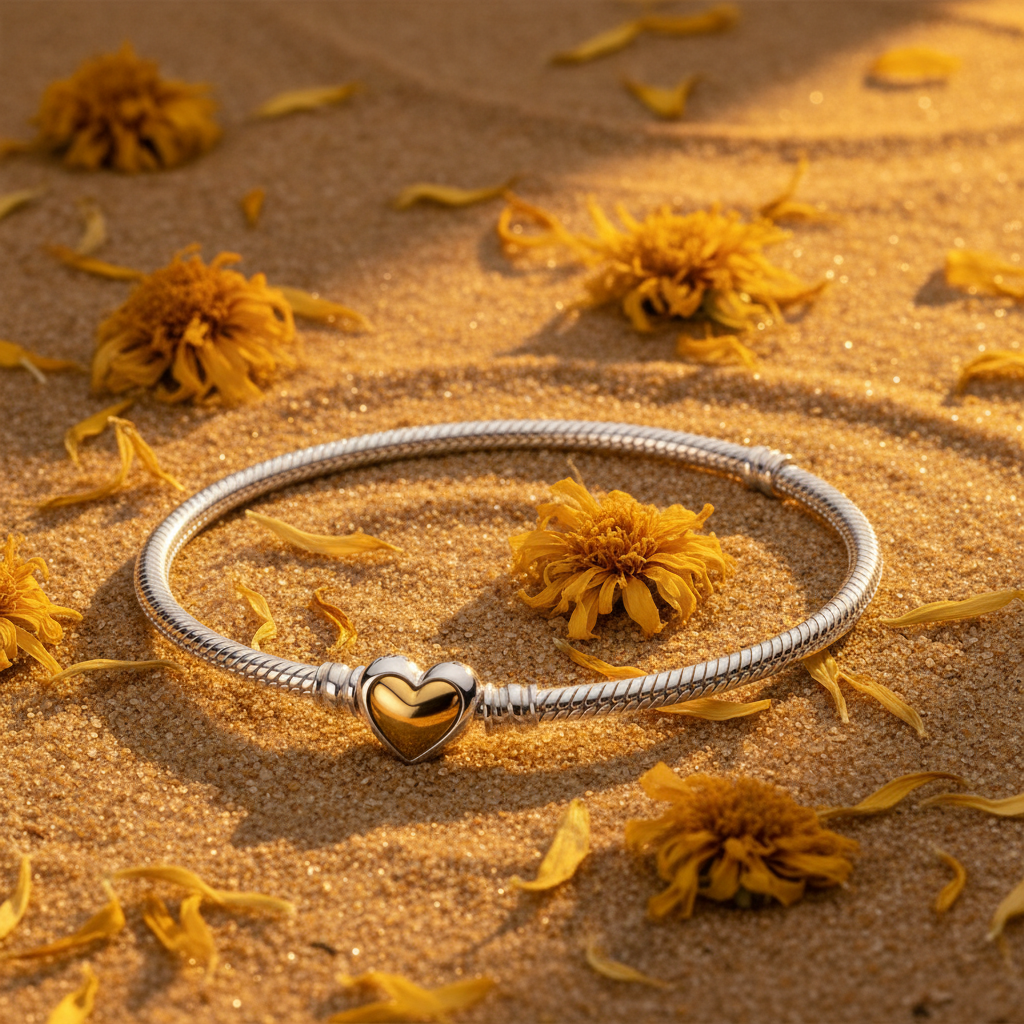 Pulseira Coração — areia
