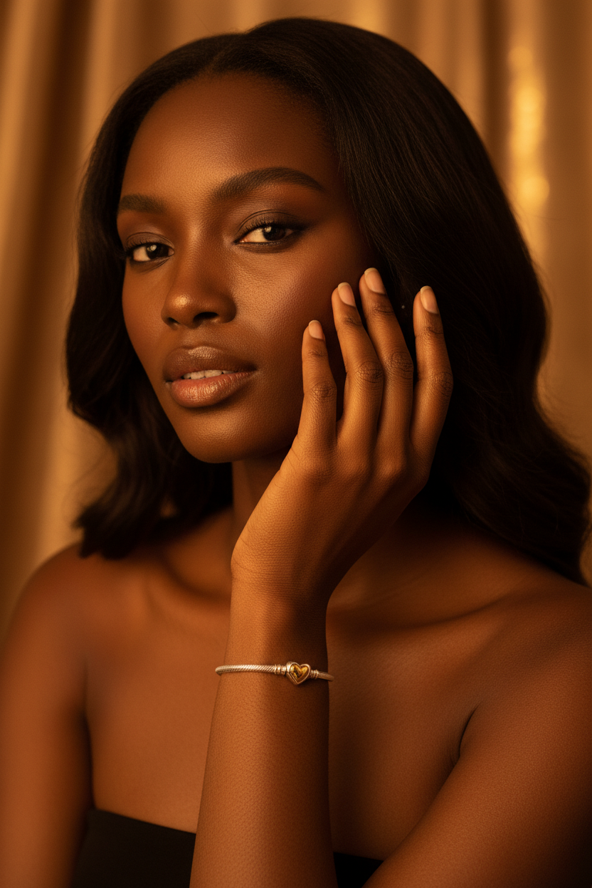 Pulseira Coração — modelo negra