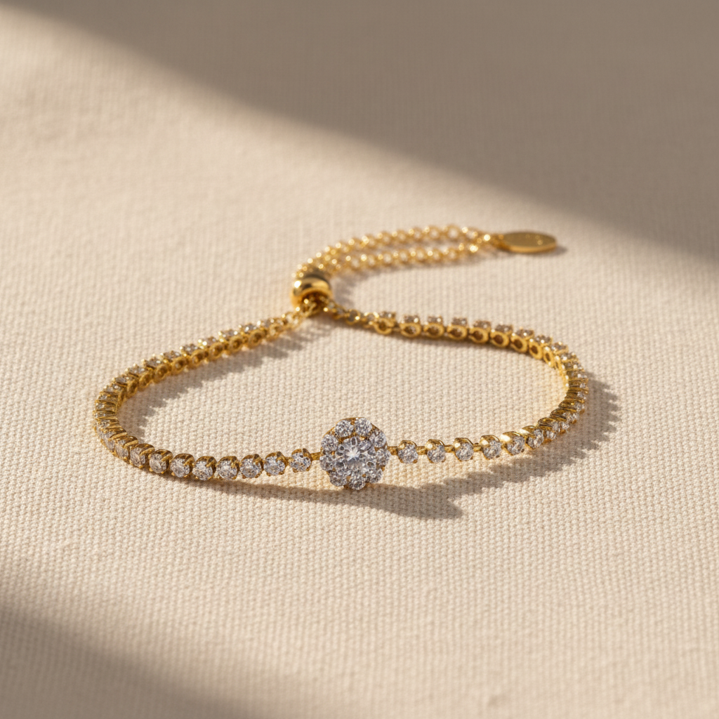 Pulseira Halo Gold Flat Lay