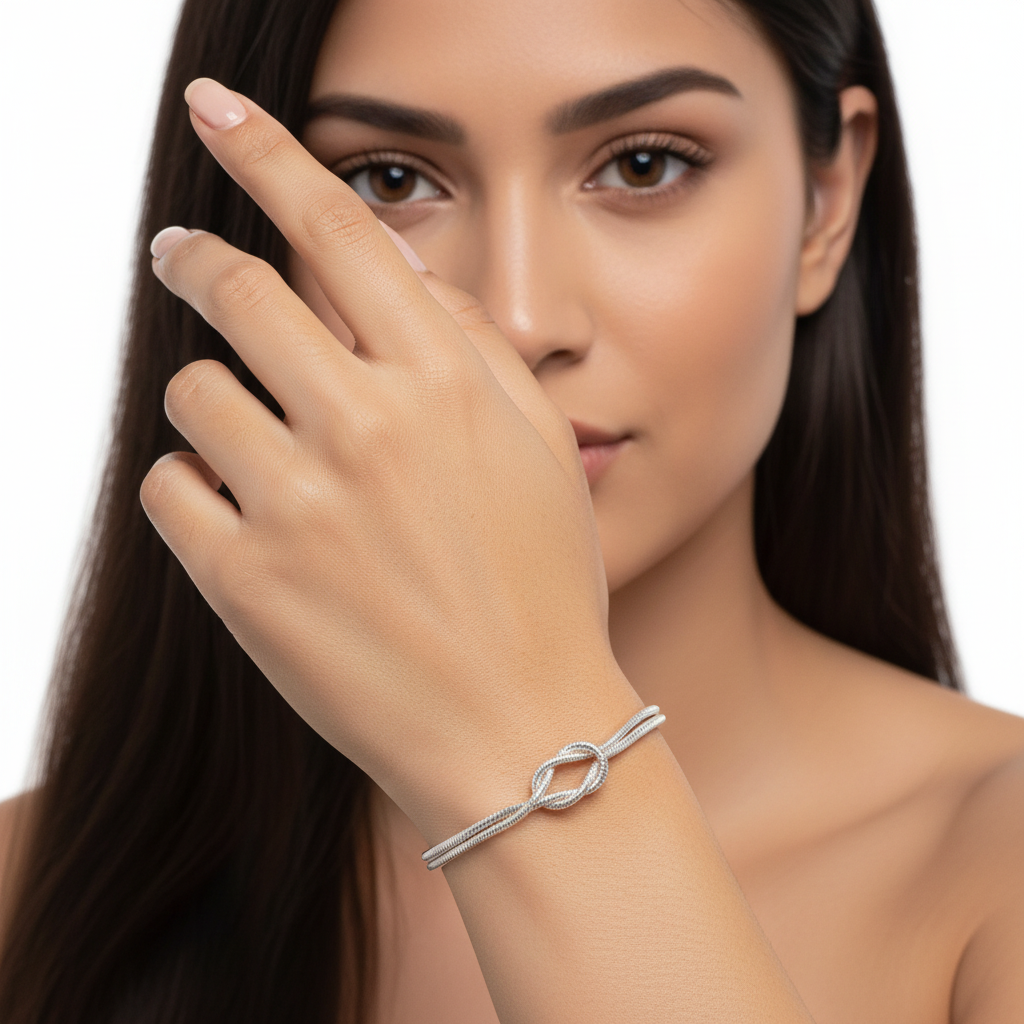 Pulseira nó prata modelo