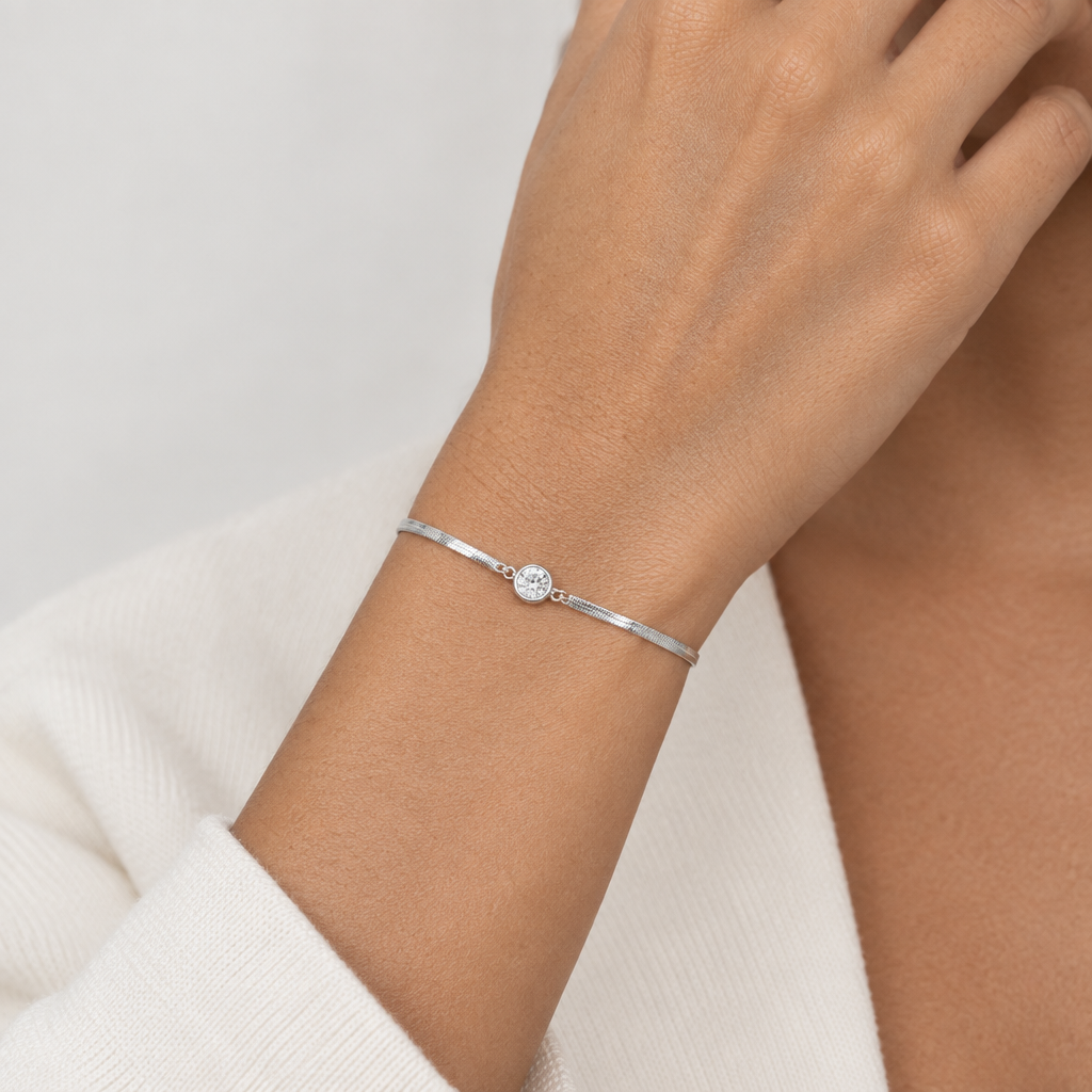 Pulseira no pulso para demonstrar a sua escala