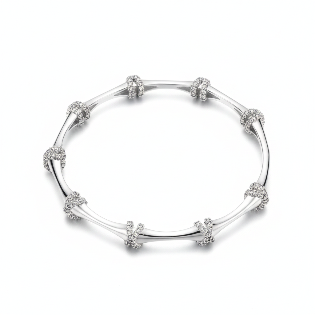 Pulseira Ossature Prata — fundo branco