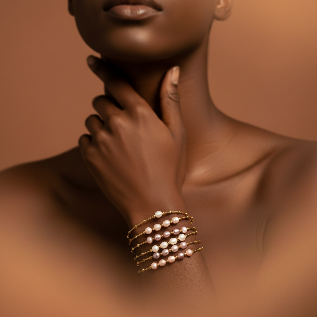 Pulseira Rosée — modelo stack 1:1